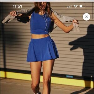 Free people hot shot skort set Blue new without tag